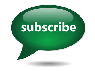 SUBSCRIBE speech bubble icon (web button join sign up register)