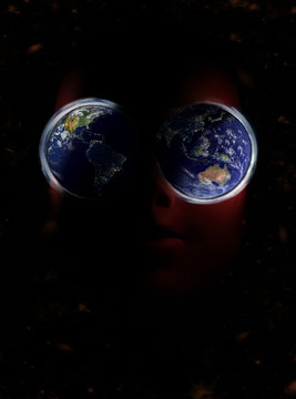 Allien look at earth