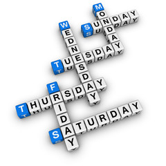 weekdays crossword (blue-white cubes crossword series)