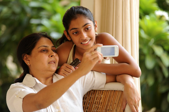 Loving mother with daughter