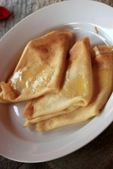 Pancakes with melted butter