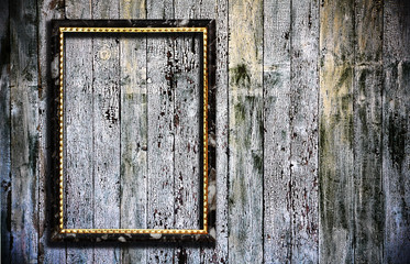 frame on wooden background