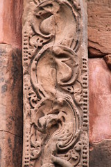 art on pillar of Ku Pleuy Noi, Khon Kaen