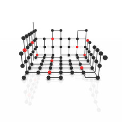 vector abstract molecules in two colors