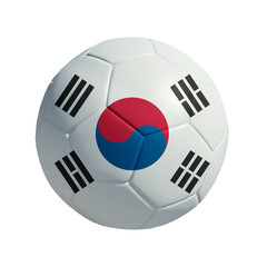 3D Ball withi South Korea Flag