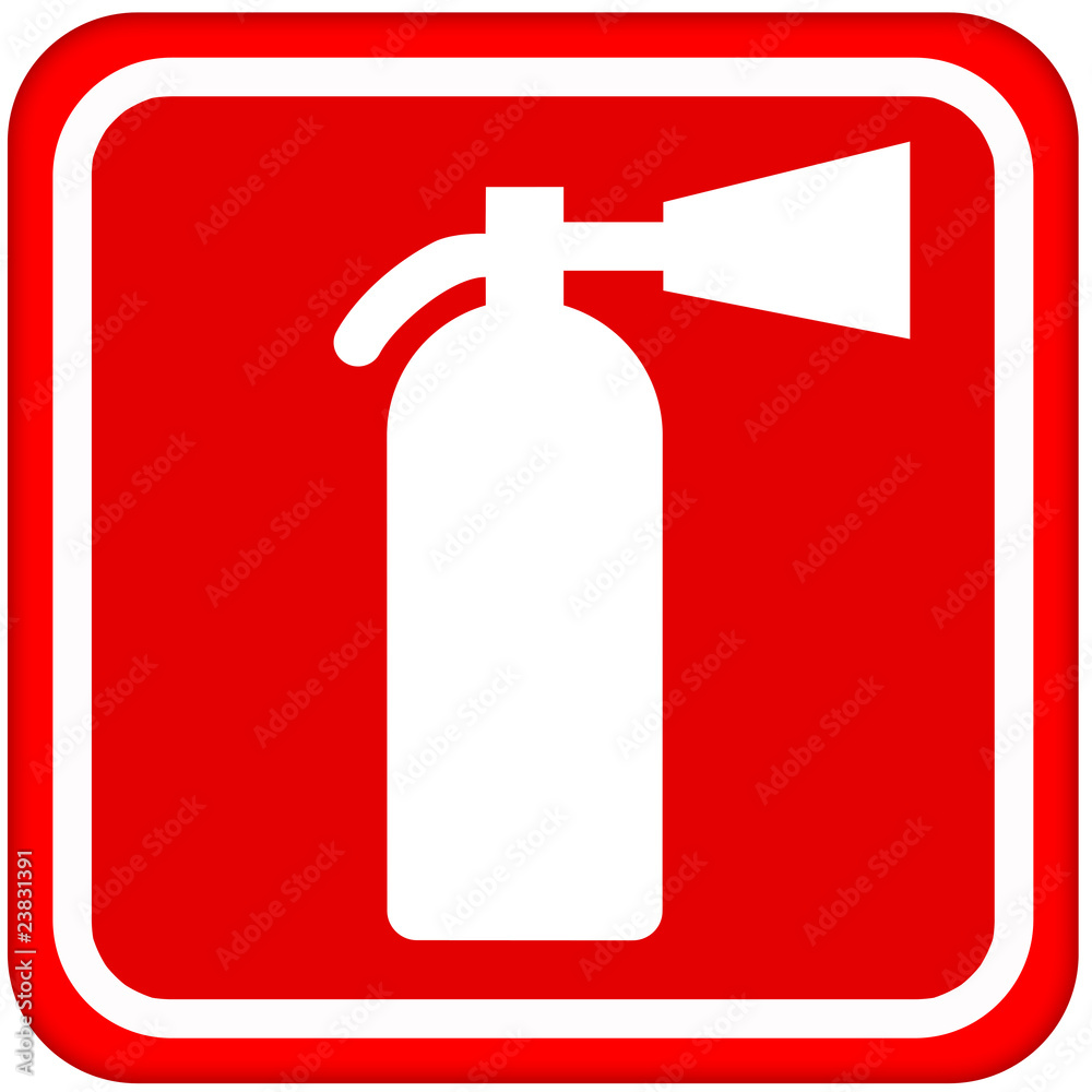 Wall mural fire extinguisher sign