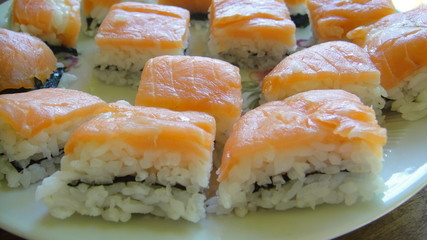 Oshi Sushi / Schichtsushi mit Lachs