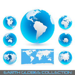 earth globes blue - light