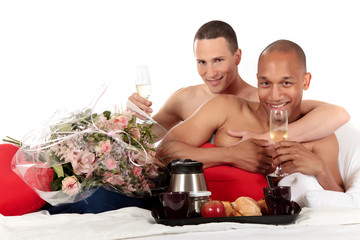 Mixed ethnicity  gay couple