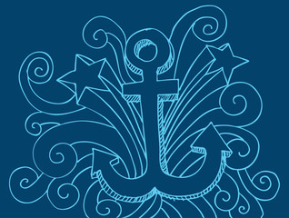 Naklejka premium Anchor Drawing