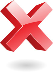 Obraz premium 3d glossy red error sign