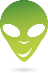 Green alien isolated on white