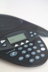 Fototapeta premium closeup of modern business phone on the table