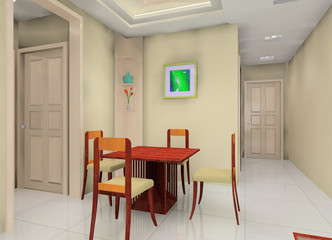 a faddish kitchen illustration design