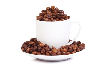 cup of coffee on white