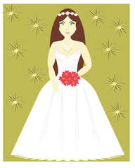 Fototapeta na wymiar girl in wedding dress