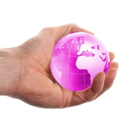 globe in hand