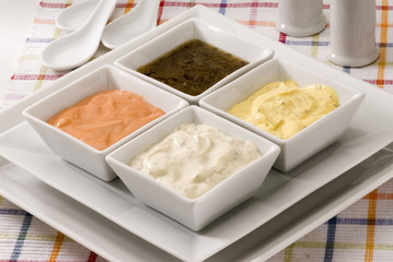 Assorted sauces.