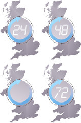 Delivery in the United Kingdom (blue)