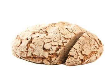 homemade bread isolated on white