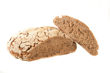 homemade bread isolated on white
