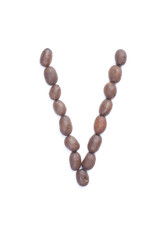 Coffee alphabet isolated on white backgroung