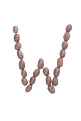 Coffee alphabet isolated on white backgroung