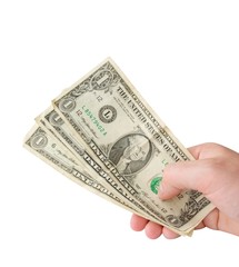 American dollar in hand