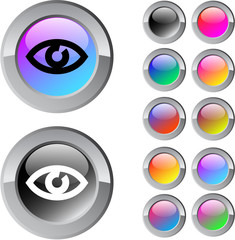 Eye multicolor round button.