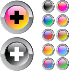 Plus multicolor round button.