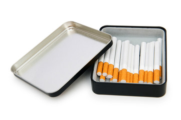 Smoking cigarettes isolated on the white background