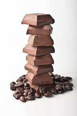 Chocolate and coffee beans