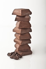 Chocolate and coffee beans