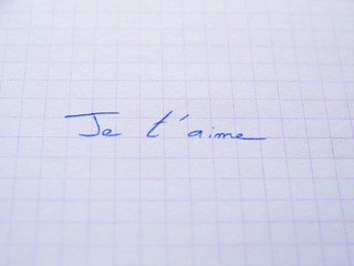 Je t'aime sur copie