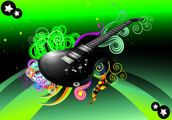 guitar abstract vector illustration