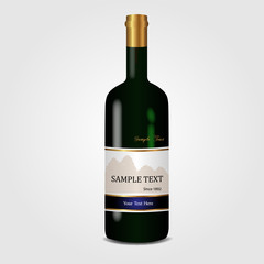 Wine Bottle Vector Illustration
