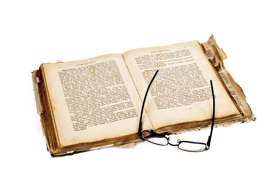 Old book and glasses