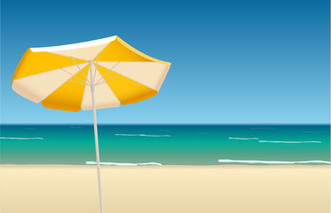 Obraz na płótnie Canvas Vector illustration of tropical beach