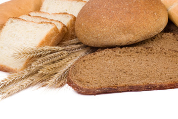 bakery products on white