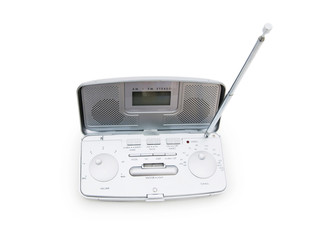 Silver radio isolated on the white background