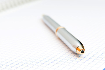 Writing pen on the blank page