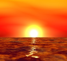 Fototapeta na wymiar 3d sunset
