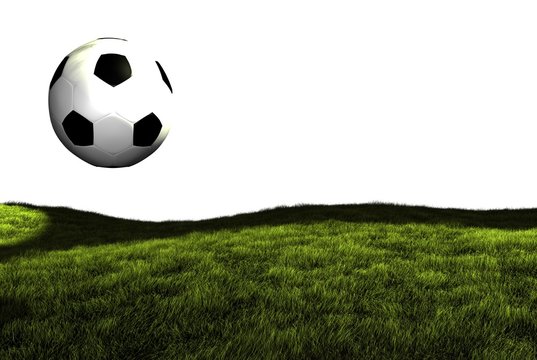 Football and grass