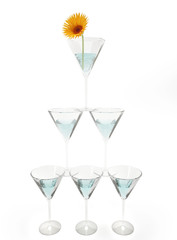 Pyramid from glasses