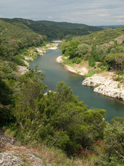 Panorama sur la rivière du Gardon