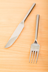 Table utensils on the wooden table