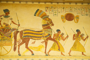 Egyptian concept with paintings on the wall