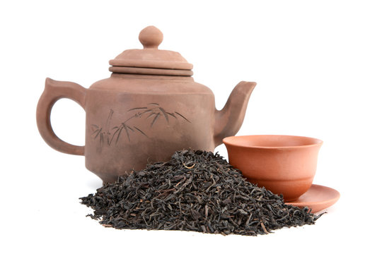 Teapot of  cup  and tea