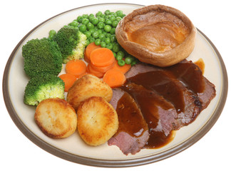 Roast Beef Dinner with Yorkshire Pudding