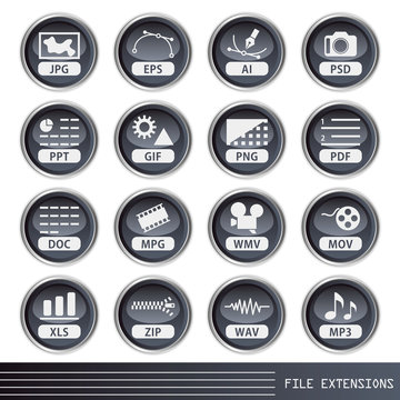 File extensions icons set